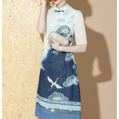 Blue Urban Qipao Cheongsam